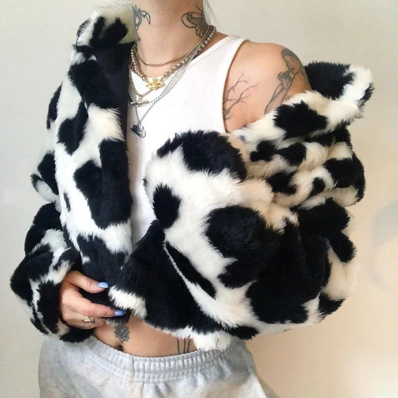 Cow Print Jacket And Vest