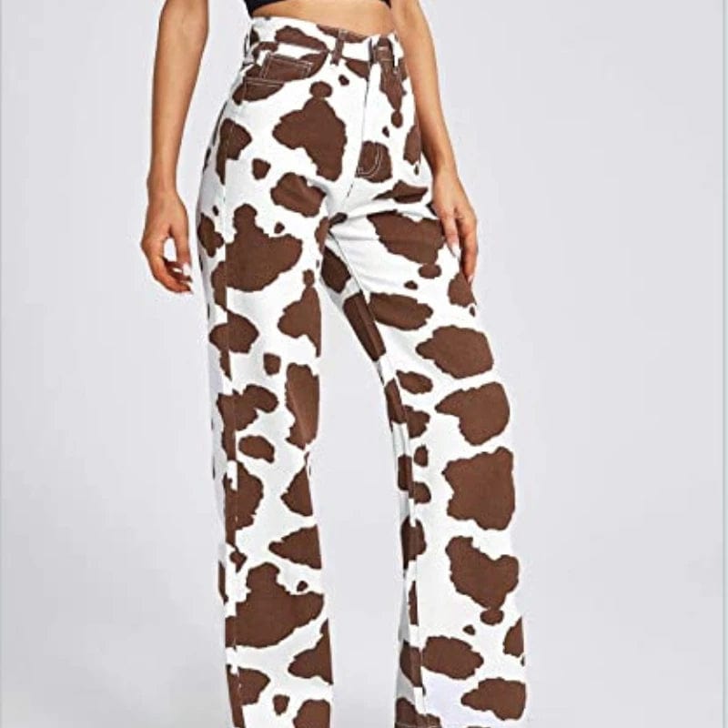 Brown Cow Print Jeans